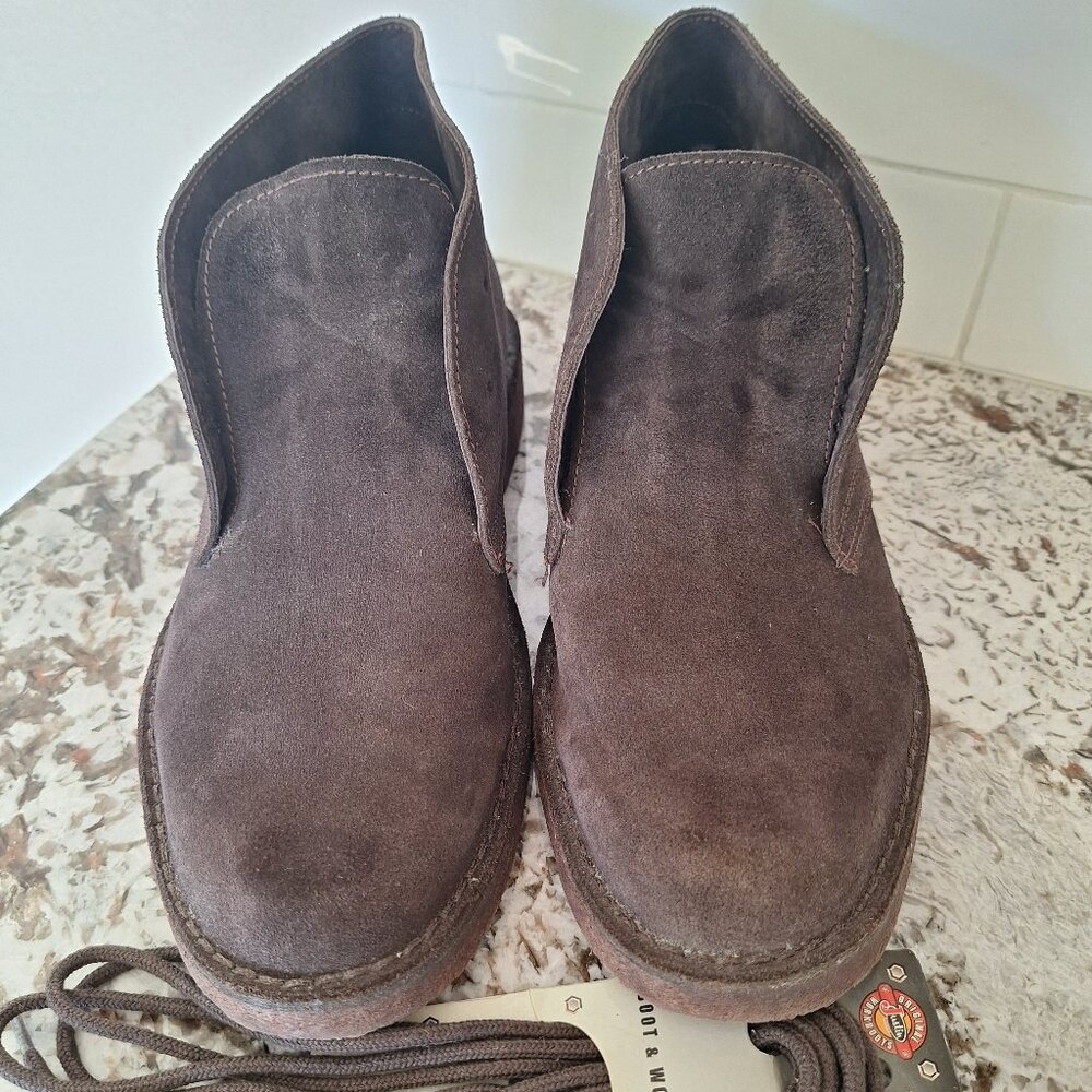 Otisopse Italian‎ Brown Suede Leather Men Boots, Sz 43/10 US